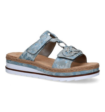 Nu-pieds compensées bleu