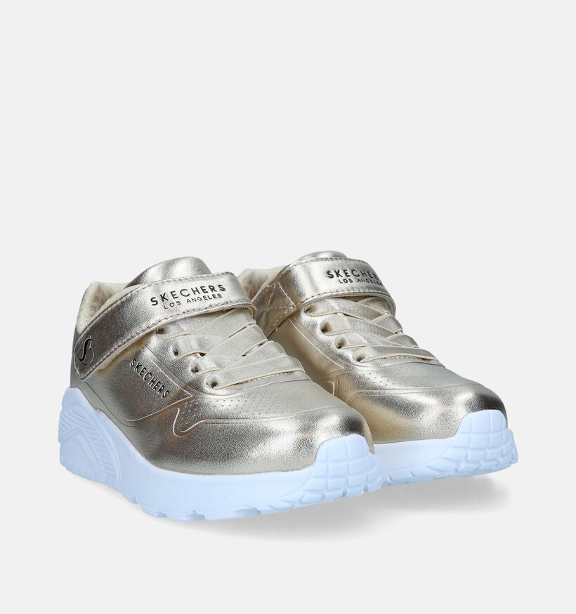 Skechers Uno Lite Chrome Steps Baskets en Or pour filles (334310)