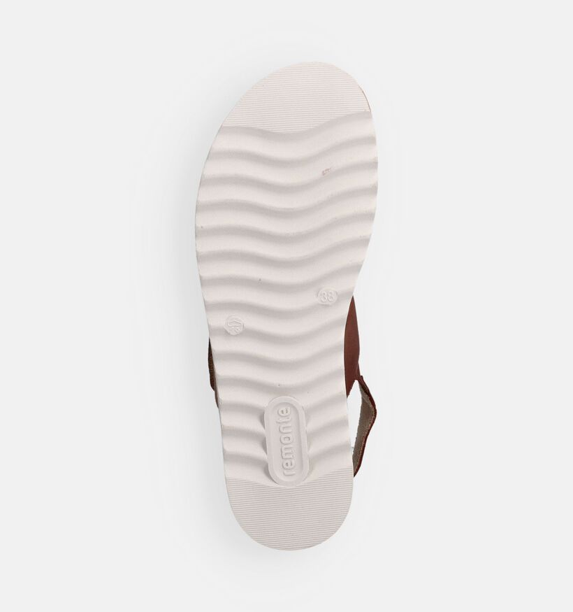 Remonte Cognac Sandalen met sleehak voor dames (370463) - geschikt voor steunzolen