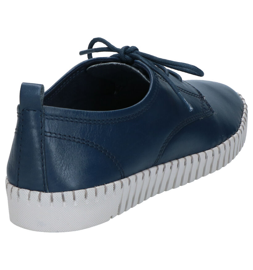 Marco Tozzi Chaussures à lacets en Bleu foncé en cuir (270715)