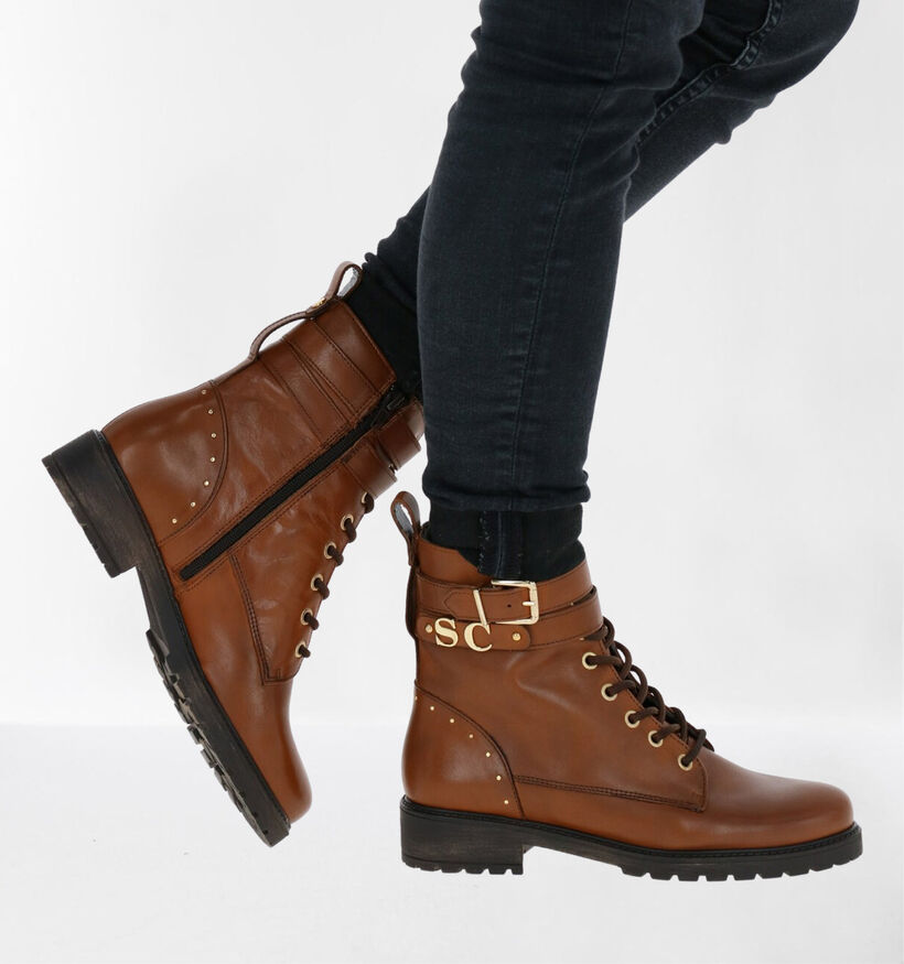 Scapa Cognac Boots in leer (281227)