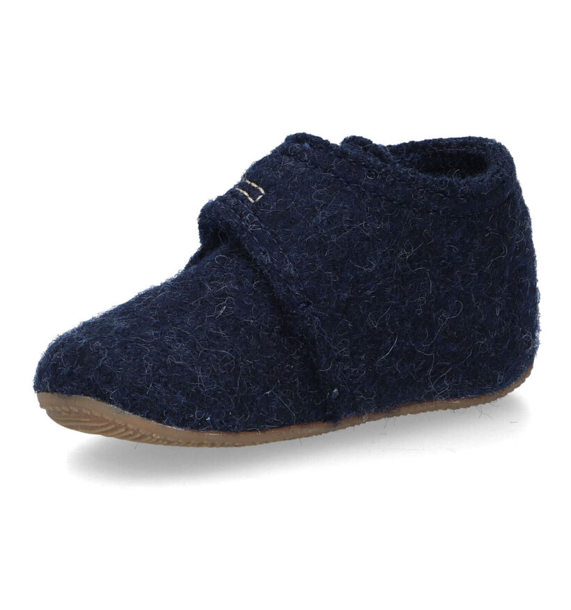 Living Kitzbühel Pantoufles fermées en Bleu foncé pour garçons (317012)