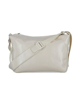Hvisk Track Glossy Structure Ecru Crossbody Tas in kunstleer (329098)