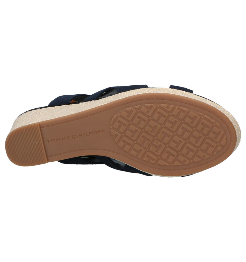 Tommy Hilfiger Sandales compensées en Bleu foncé en cuir (268440)