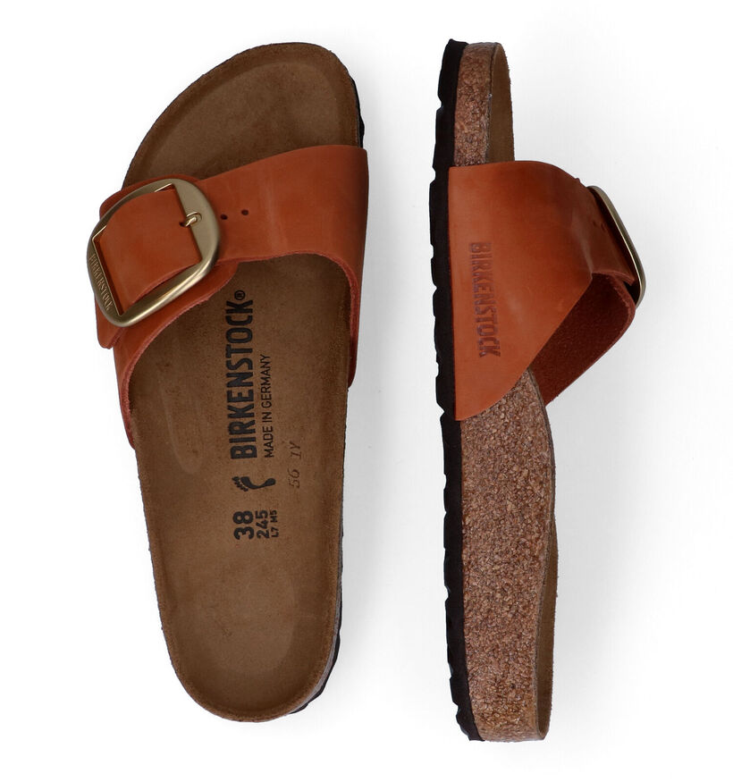 Birkenstock Madrid Big Buckle Zwarte Slippers in nubuck (322776)