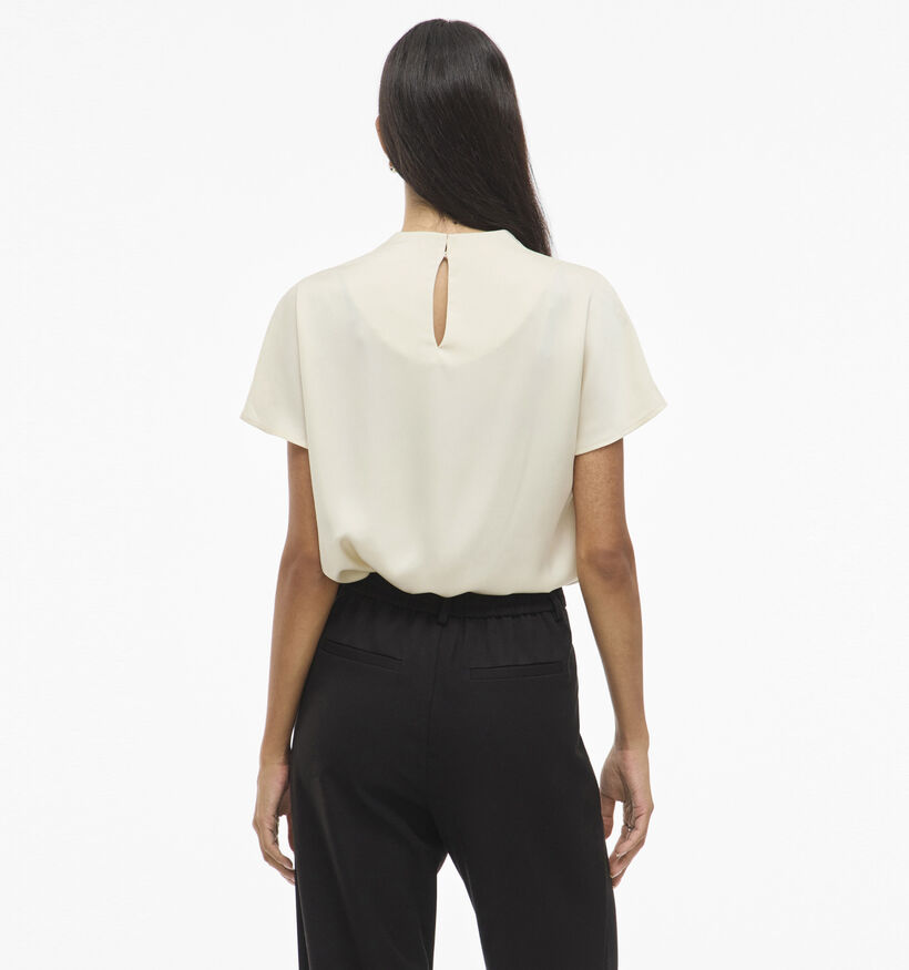 Vila Elmina Funnel Neck Ecru Blouse voor dames (382050)