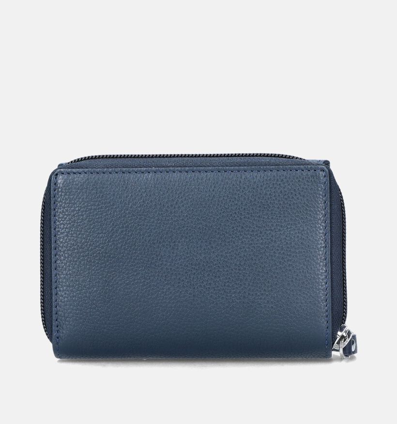 Euro-Leather Blauwe Ritsportemonnee voor dames (353536)