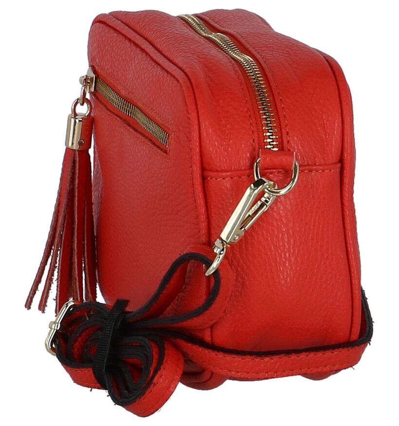 Rode Crossbody Tas Dolce C. in leer (255564)