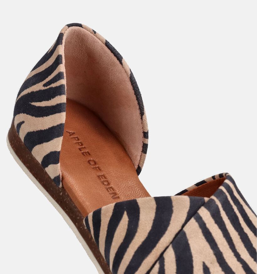 Apple of Eden Chuisi Zebra Beige/Zwarte Sandalen voor dames (372281)