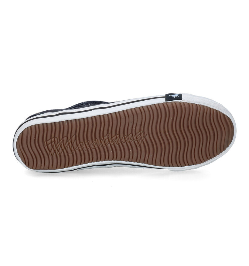 Mustang Slip-ons en Bleu foncé en textile (303683)