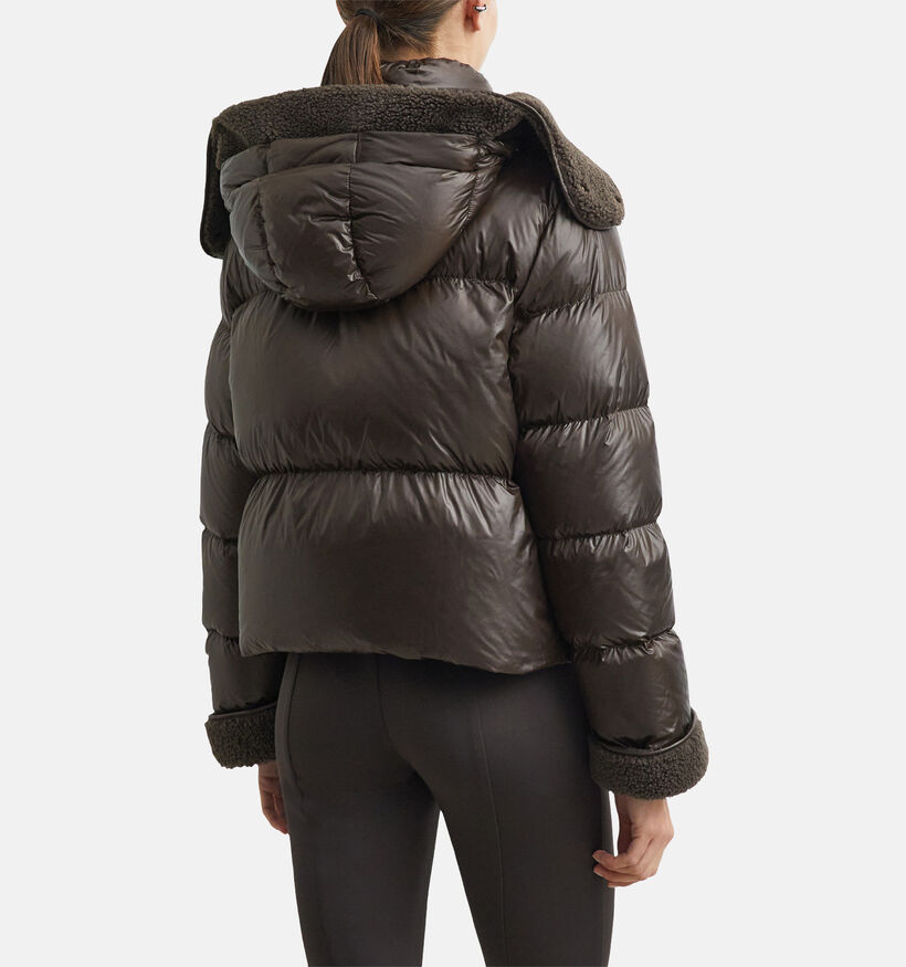 comma Manteau Puffer en Marron fonc&eacute; pour femmes (381187)