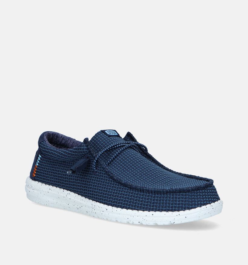 HEYDUDE Wally Sport Mocassins en Bleu pour hommes (336705) - pour semelles orthopédiques