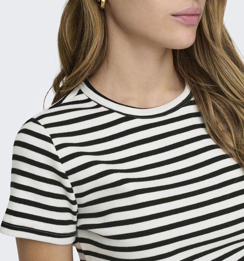 JDY Solar Blauw Gestreept t-shirt voor dames (351362)