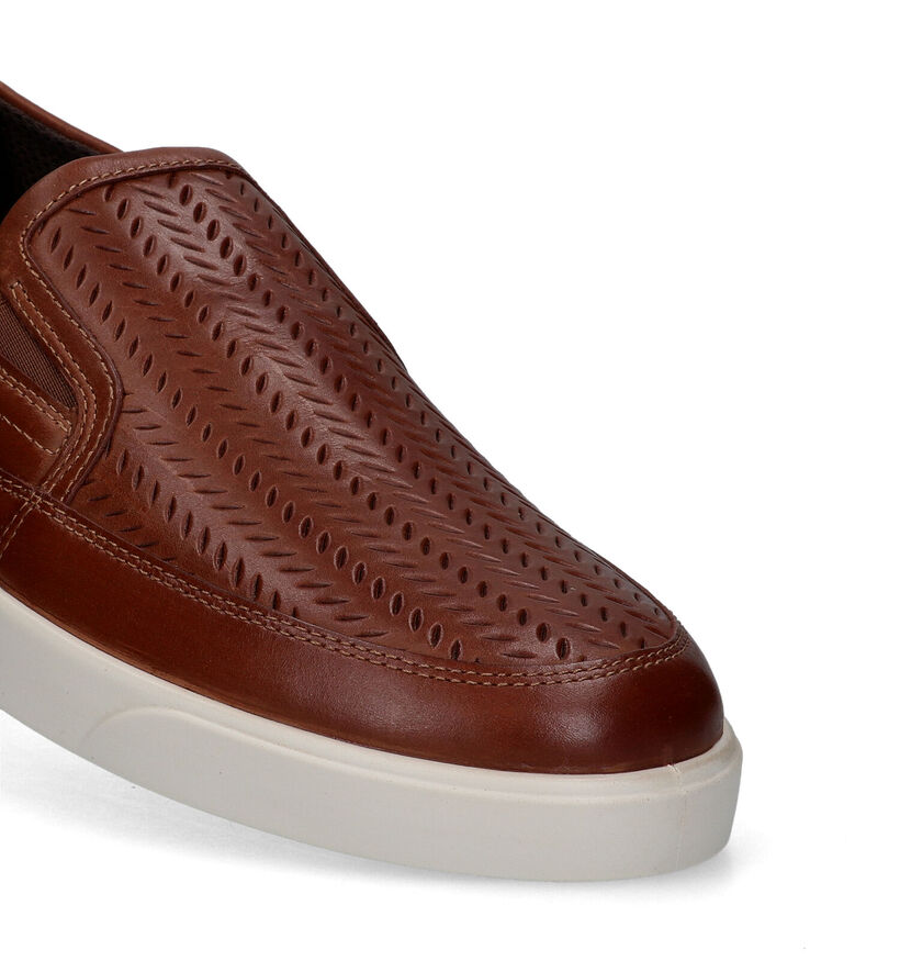 ECCO Street Lite M Chaussures à enfiler en Cognac pour hommes (321461) - pour semelles orthopédiques