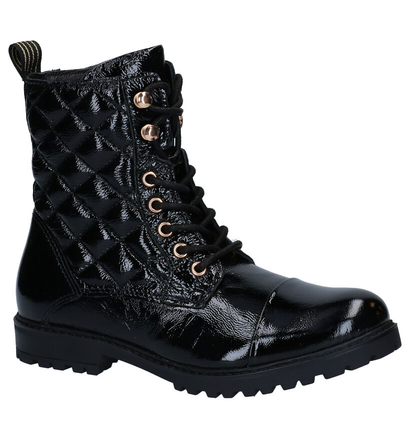 Milo & Mila Dublino Zwarte Boots in leer (296302)