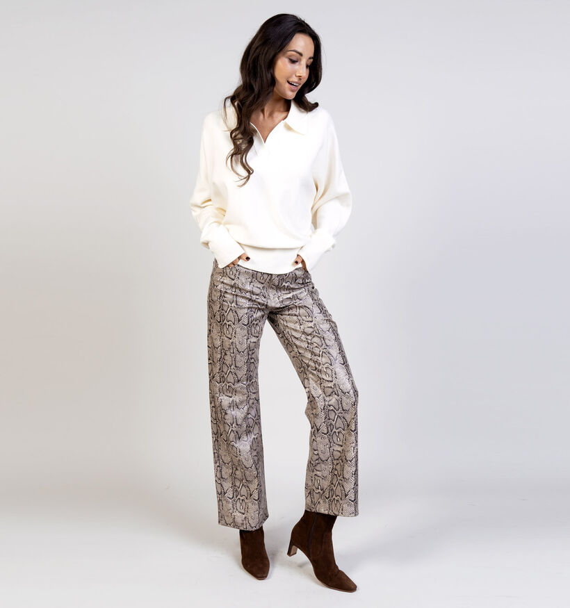 Rue Mazarine Rayne Ecru Trui met Polokraag voor dames (365511)