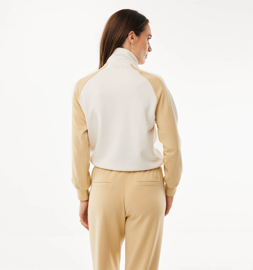 Mexx Half-Zip Lichtbruine/Witte Sweater voor dames (368536)