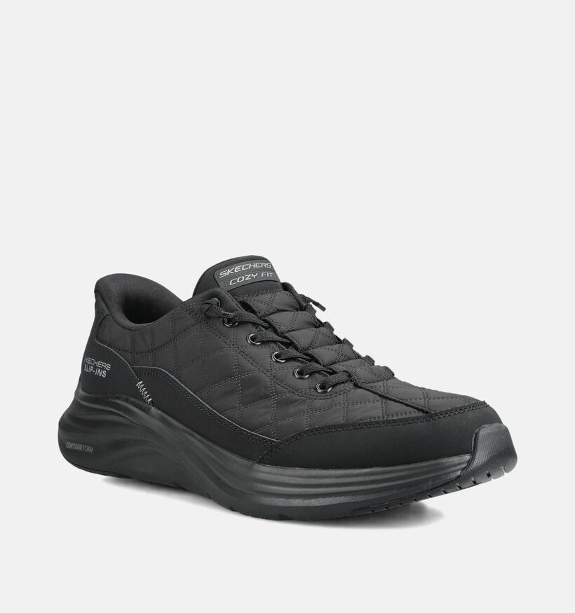 Skechers Contour Foam Cozy Fit Slip-ins en Noir pour hommes (376901) - pour semelles orthop&eacute;diques