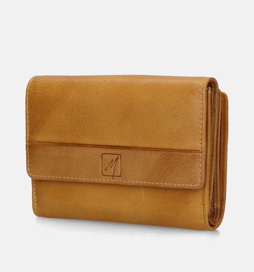 Label M Porte-monnaie à rabat en Jaune pour femmes (358857)