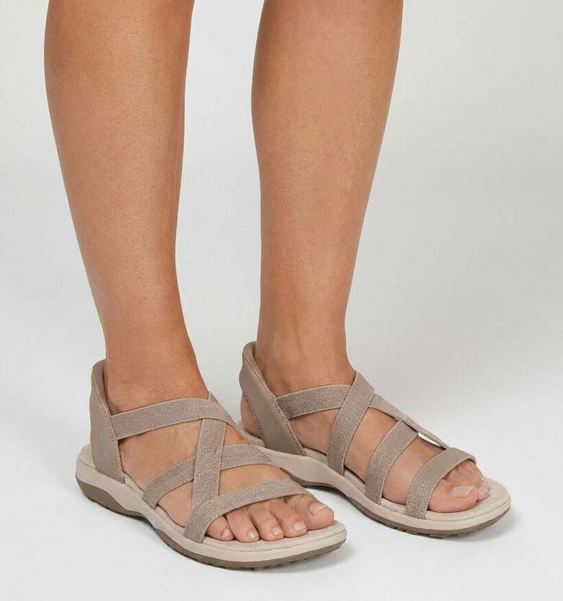 Skechers Reggae Taupe Slip-in Sandalen voor dames (371266)