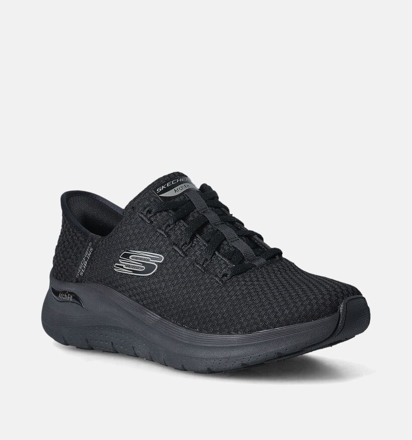 Skechers Arch Fit 2.0 Slip-ins Zwarte Sneakers voor dames (350346)