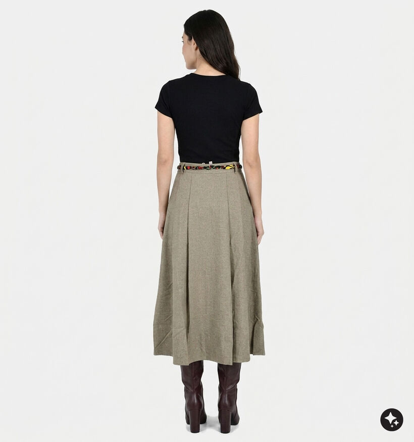 Minuit Douze Melia Jupe mi-longue en Beige pour femmes (381842)