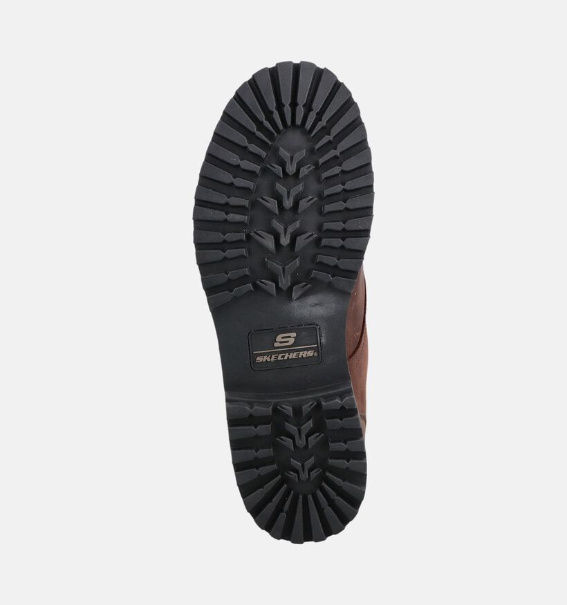 Skechers Quintero Damien Donkerbruine Boots met Veters voor heren (378010)