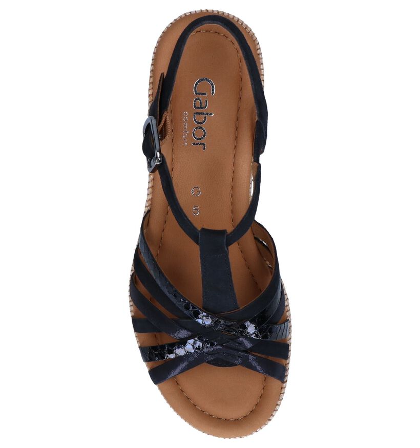 Donkerblauwe Sandalen Gabor Comfort in lakleer (237753)