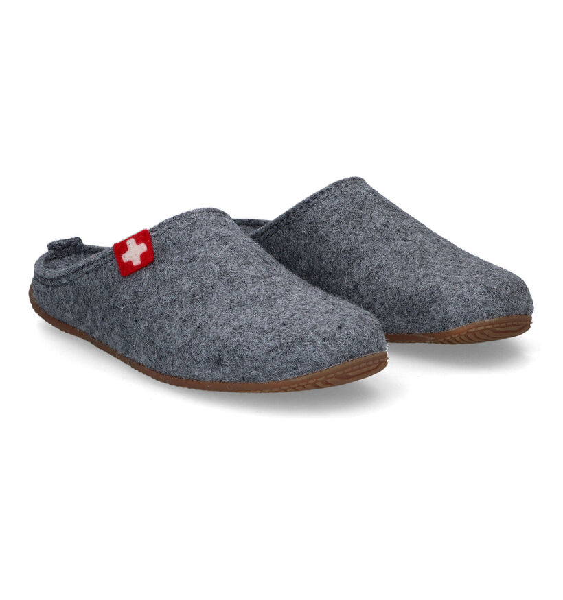 Living Kitzbühel Grijze Pantoffels voor dames (315842) - geschikt voor steunzolen