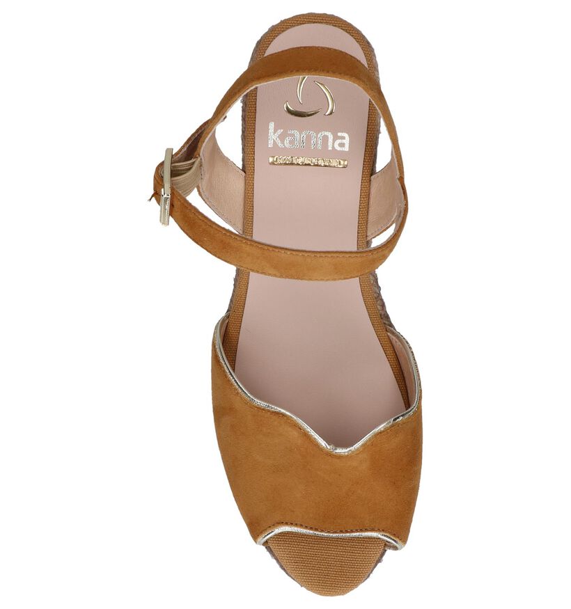 Oranje Sandalen met Sleehak Kanna in nubuck (246578)