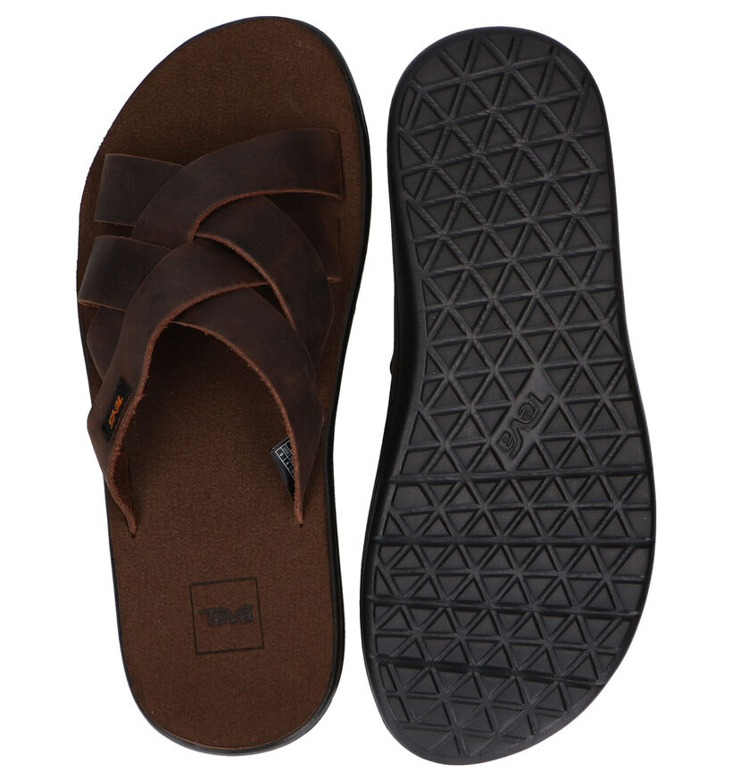 Teva Voya Nu-pieds en Brun en cuir (305618)