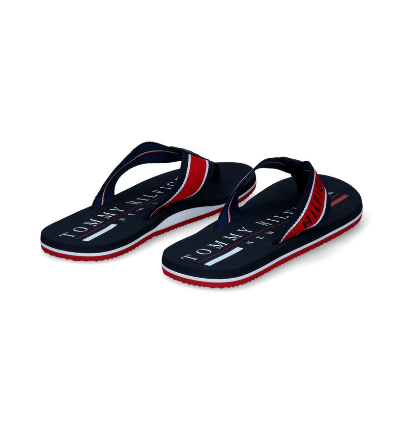 TH Hilfiger Maritime Blauwe Teenslippers in stof (304040)