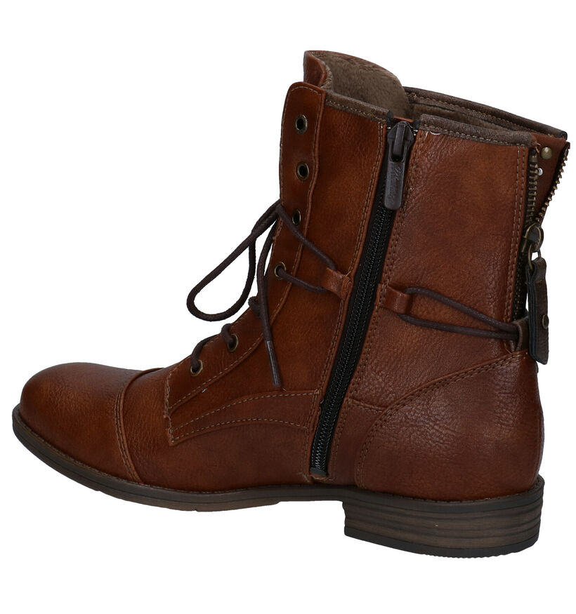 Mustang Cognac Boots in kunstleer (294328)