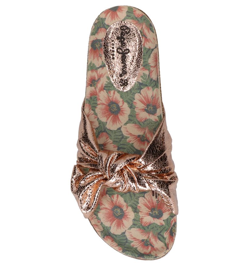 Metallic Roze Slippers Pepe Jeans Oban Bow in kunstleer (241998)