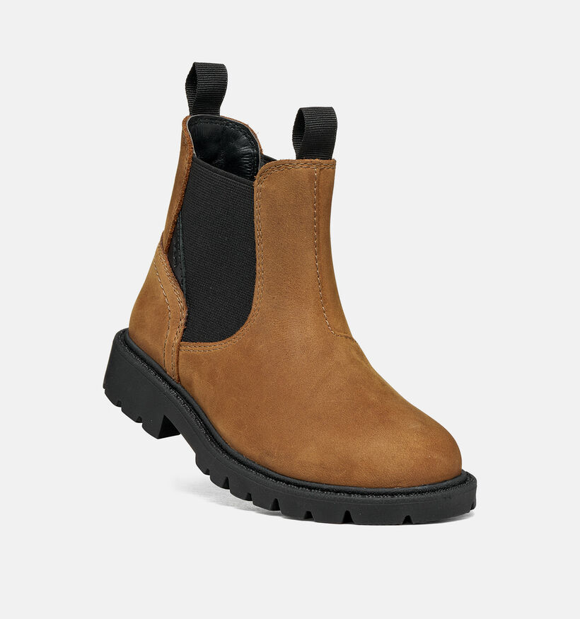 Geox Shaylax Bottines Chelsea en Cognac pour gar&ccedil;ons (376227) - pour semelles orthop&eacute;diques