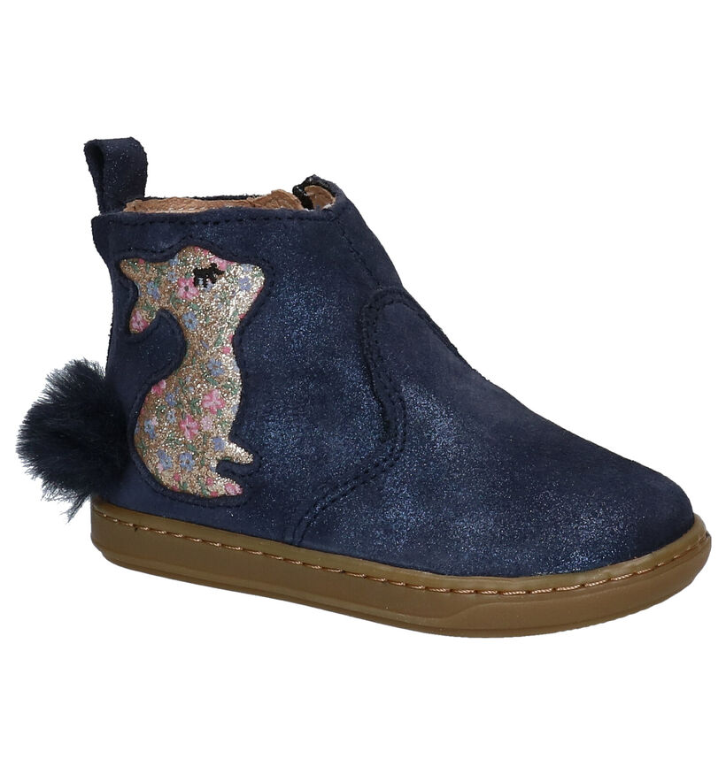 Shoo Pom Bouba Pimpin Blauwe Babyschoenen in leer (255212)