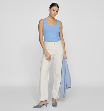 Vila Jeans Wit/Blauw