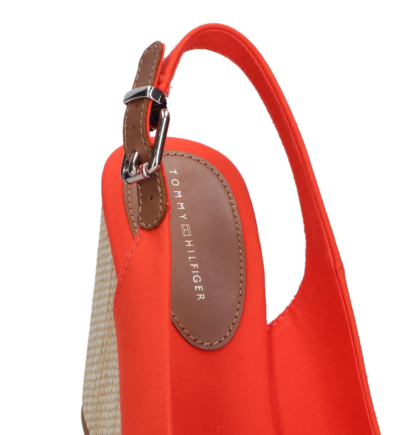 Tommy Hilfiger Iconic Elena Sling Back Wedge Sandales en Rouge pour femmes (336402)