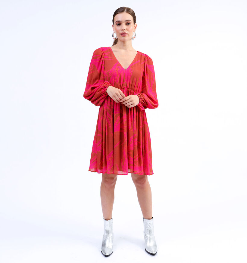 comma Robe courte en Orange pour femmes (327389)