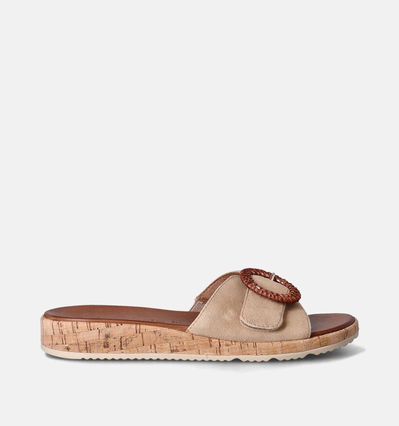 Tamaris Nu-pieds plates en Camel pour femmes (354325)