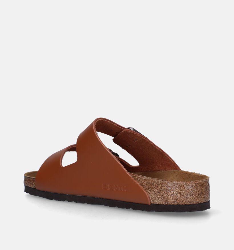 Birkenstock Arizona Natural Leather Cognac Slippers voor heren (337873)