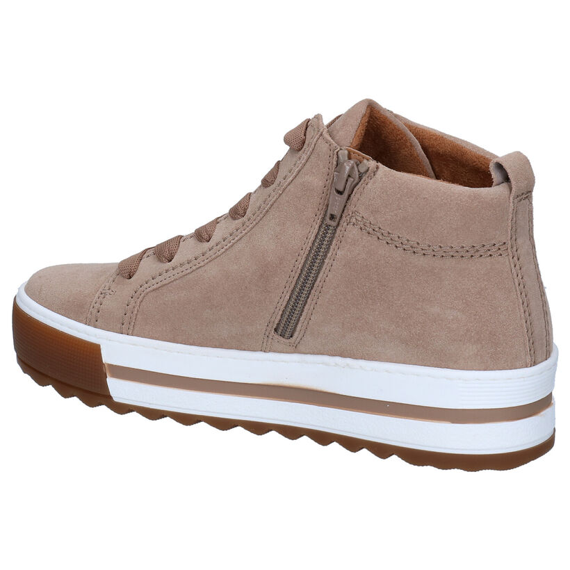 Gabor Optifit Beige Hoge Sneakers in daim (283531)