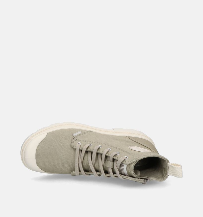 Palladium Pallabase Twill Baskets en Gris pour femmes (336484)