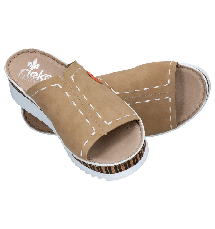 Rieker Nu-pieds compensées en Beige foncé pour femmes (287444)