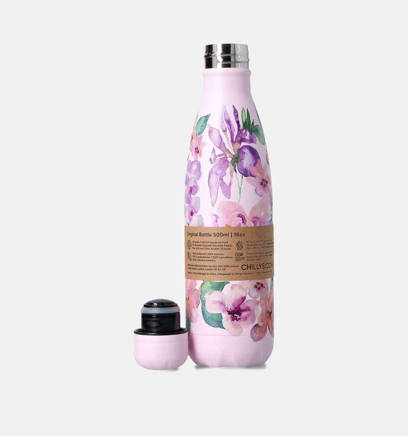 Chilly's Floral Bottle 500ML Gourde en Rose pour femmes, filles (365560)