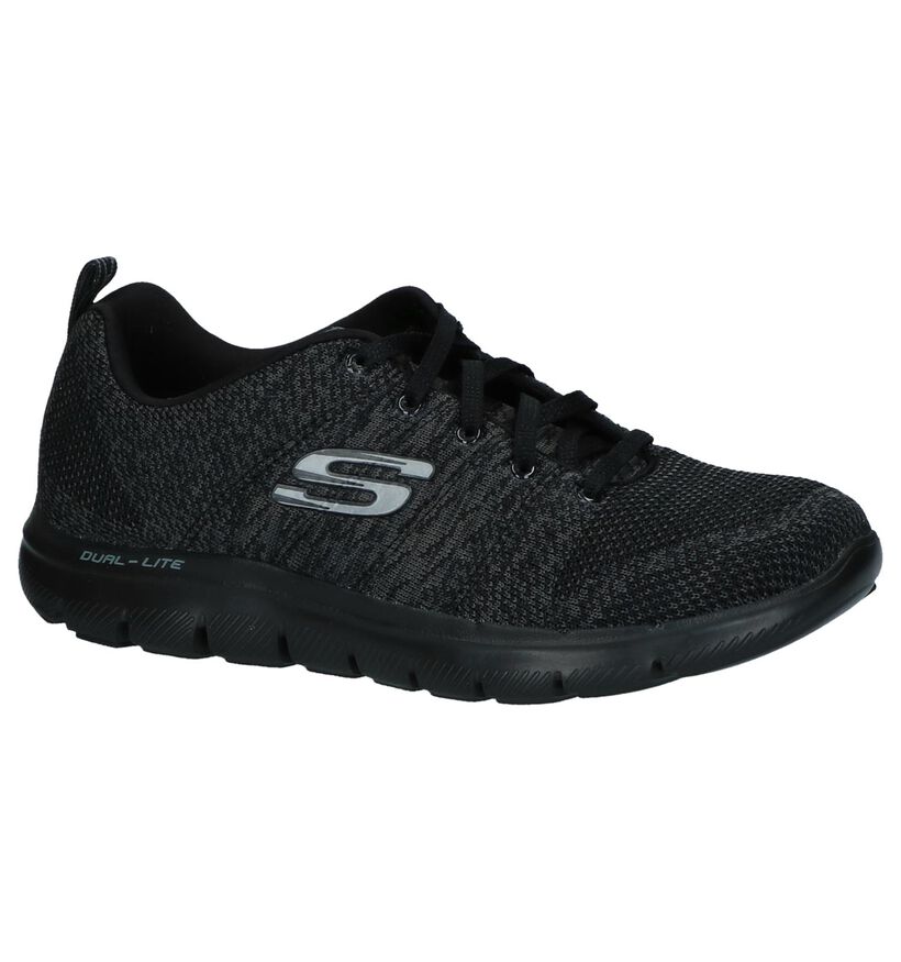 Donkergrijze Sneakers Skechers Flex Appeal in stof (224387)