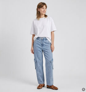 Ador&eacute; Timeo Blauwe Wide Leg Cargo Jeans voor dames (384080)