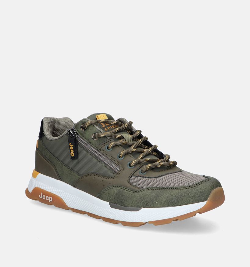 Jeep Ontario Zip Chaussures à lacets en Vert Kaki pour hommes (344460)