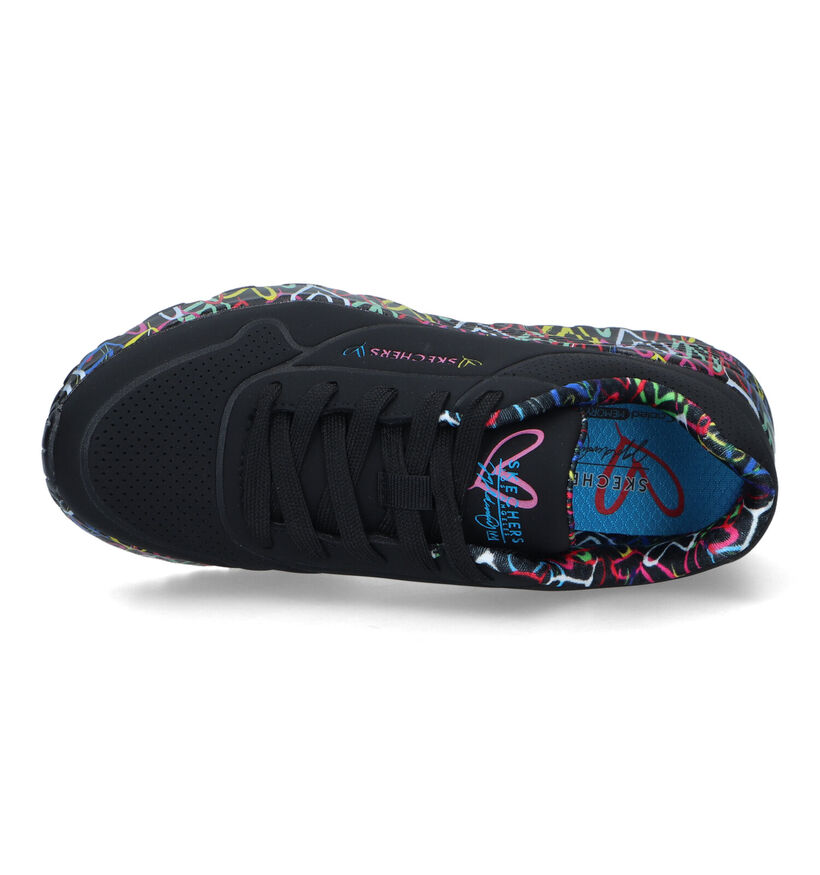 Skechers Uno Lite Lovely Luv Zwarte Sneakers voor meisjes (326444)