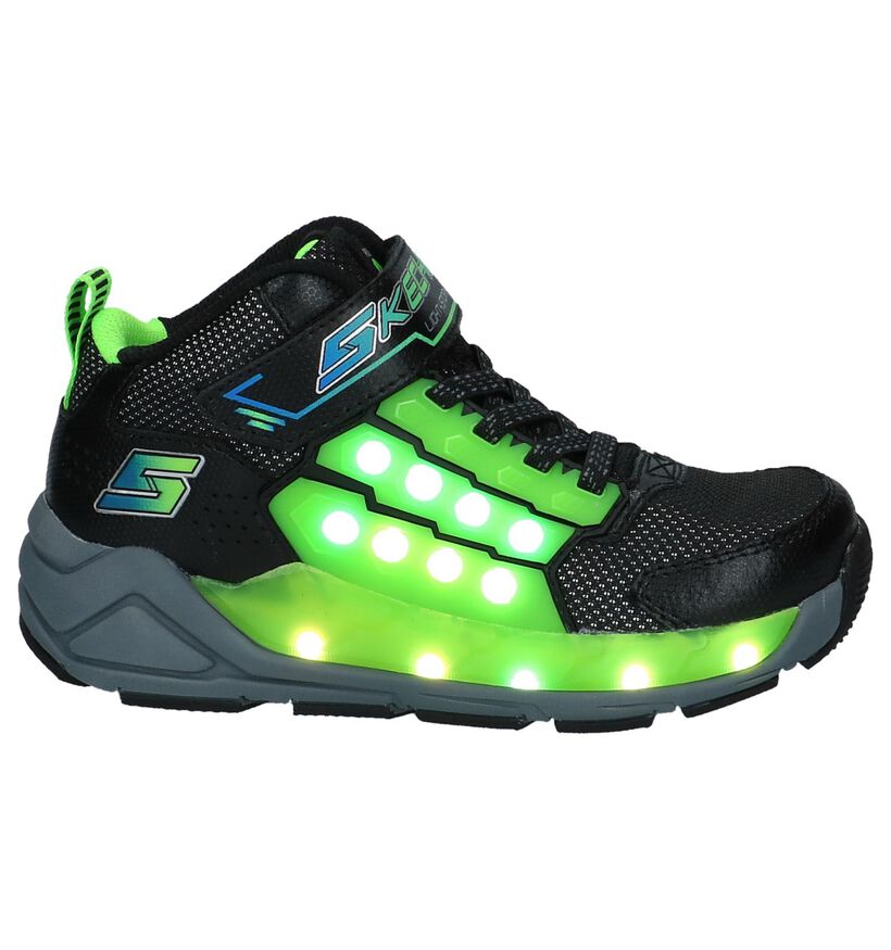 Zwarte Hoge Sportieve Sneakers met Lichtjes Skechers in kunstleer (222923)